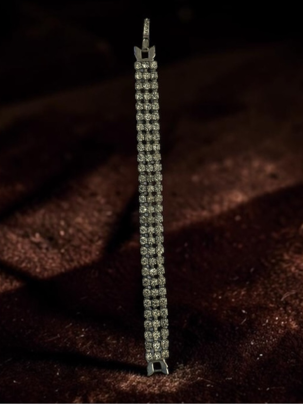 🫶🏻 1950’s Antique Elegant Silver Crystal Tennis Bracelet